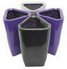 Tall triangular plant containers with rounded edges