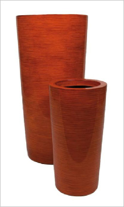 Tall tapered round synthetic plant container Tall tapered round synthetic plant container