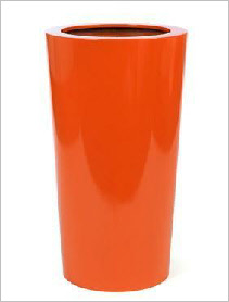 Tall tapered round synthetic plant container Tall tapered round synthetic plant container