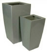 Tall tapered curved square plant containers