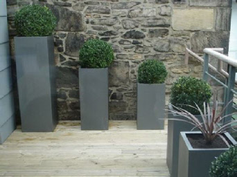 Tall square GRP plant container Tall square GRP plant container