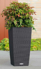 Tall tapered curved square synthetic planter