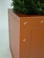 Tall square rivetted planter Tall square rivetted planter